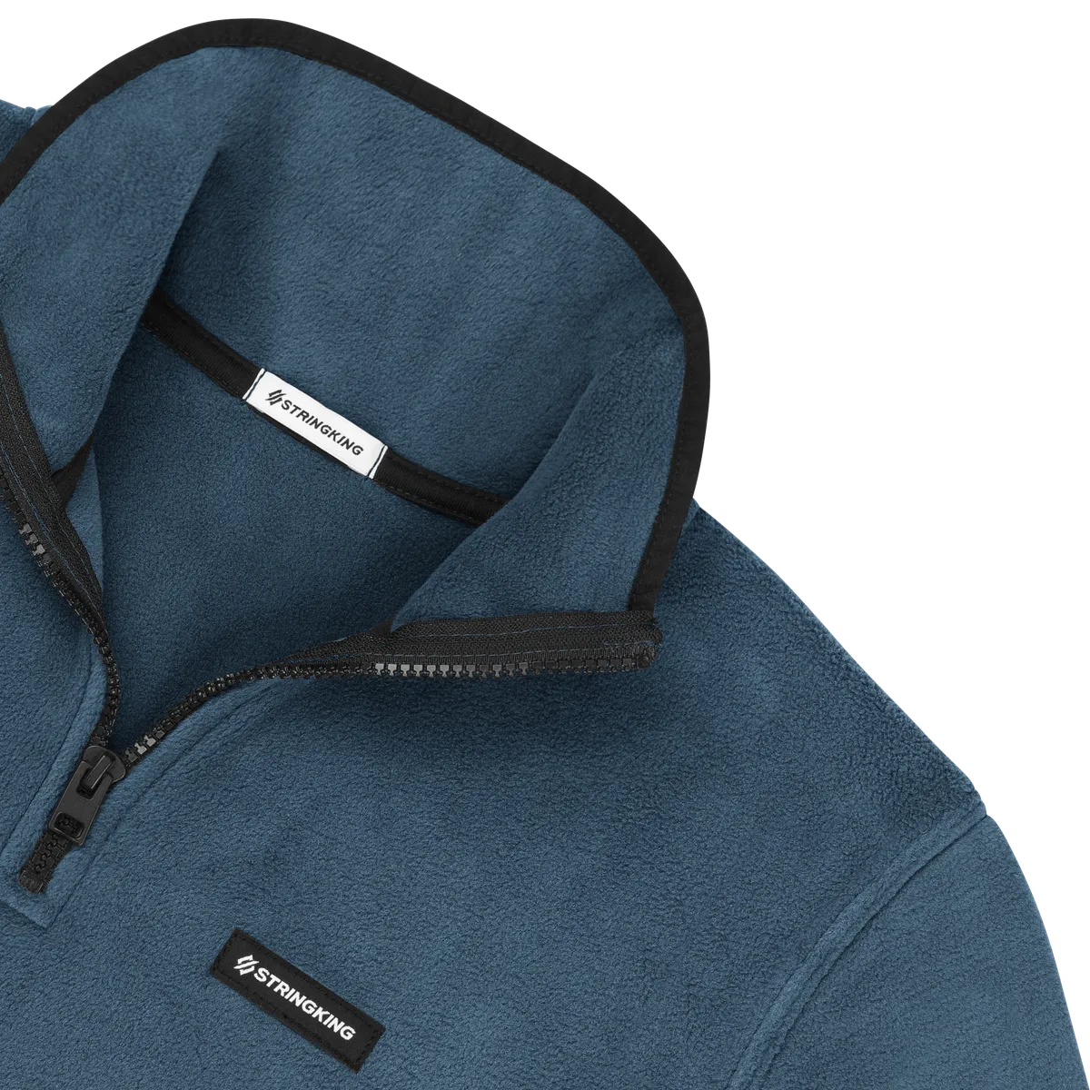 StringKing Men's Polartec Fleece Quarter Zip - Relaxed Fit, Indian Teal, Detail