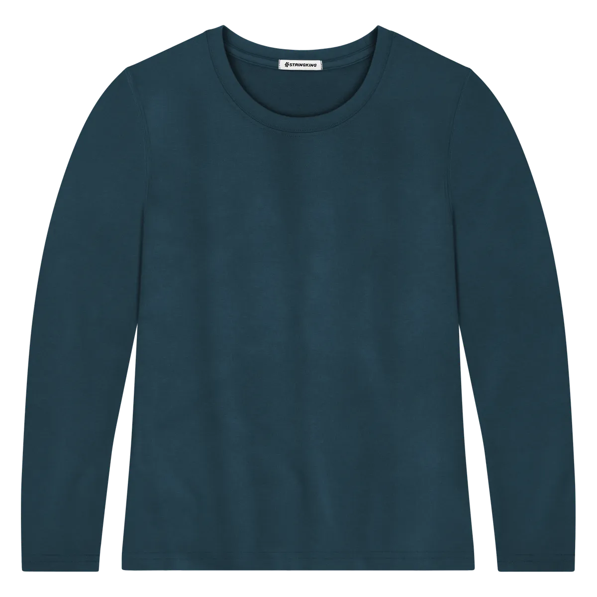 StringKing Women's Pima Terry Long Sleeve Tee - Sharp Fit, Navy, Front