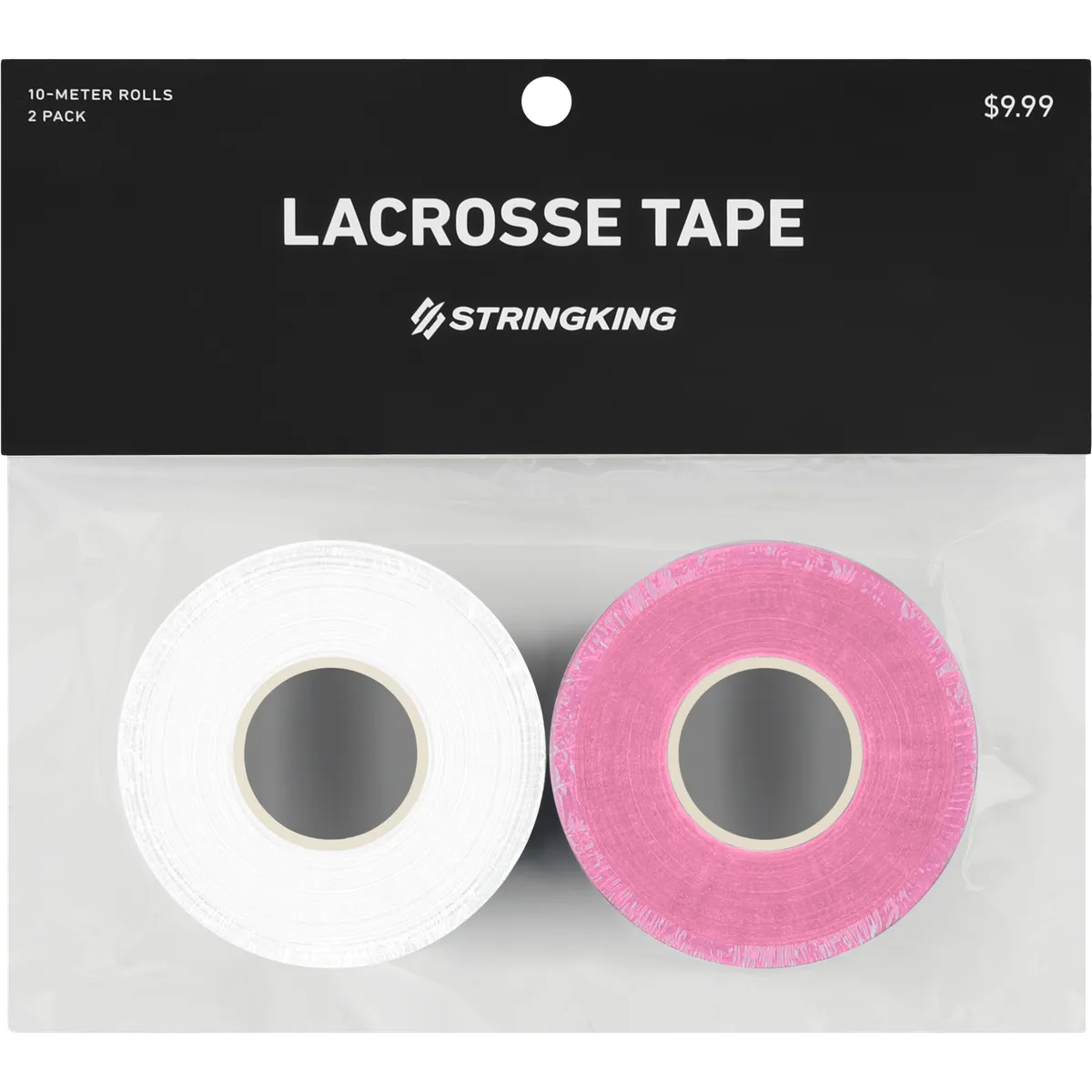 StringKing Lacrosse Tape - 2-Pack, White / Pink, Packaged, Front