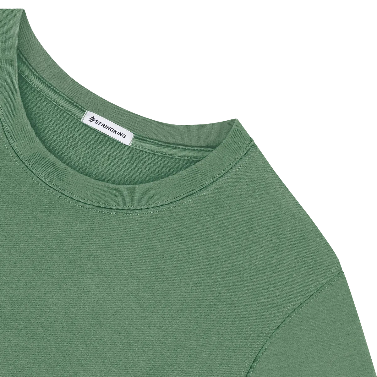 StringKing Men's Pima Cotton Crewneck Sweatshirt - Relaxed Fit, Green, Detail