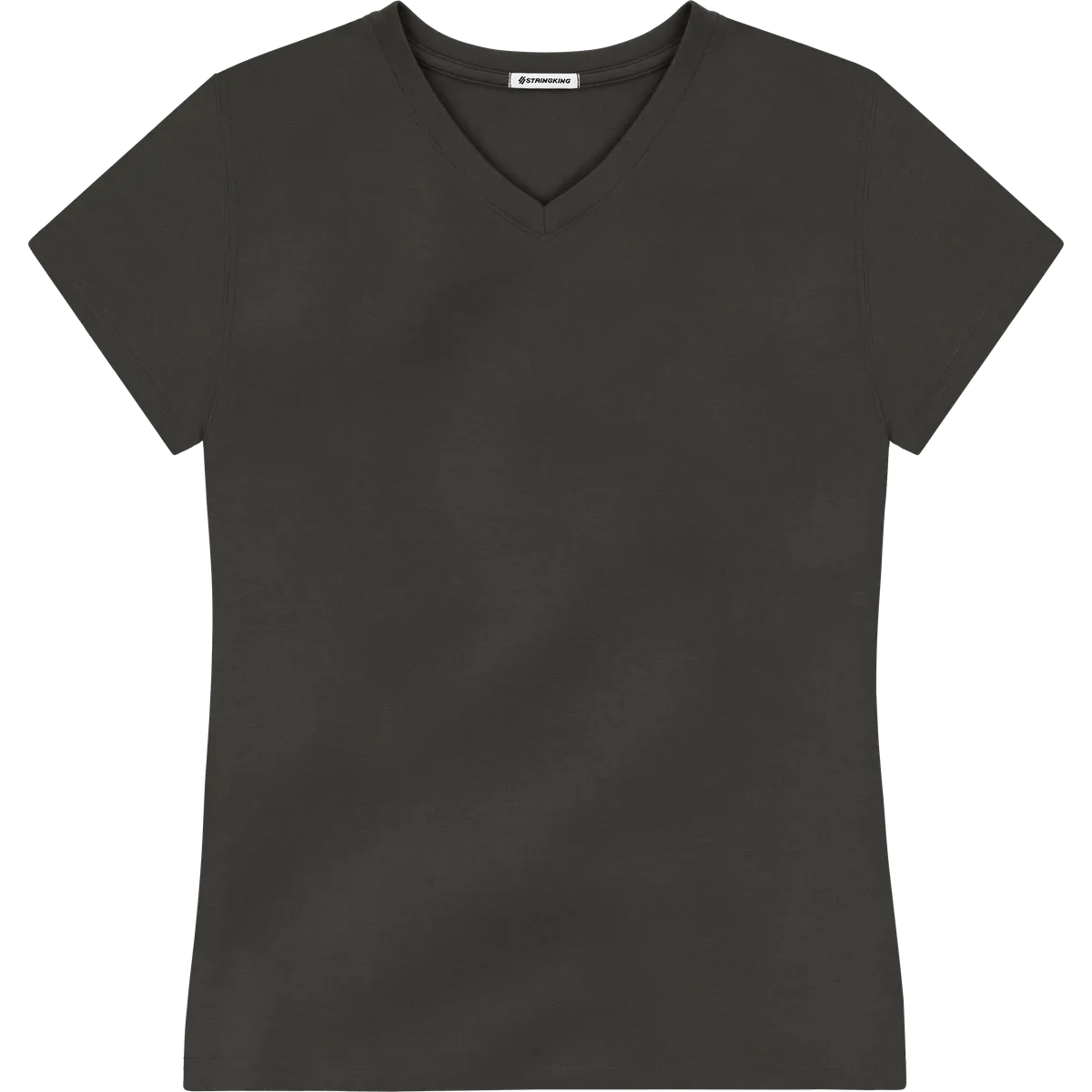 StringKing Women's Pima Jersey V-Neck Tee - Relaxed Fit, Peat, Front