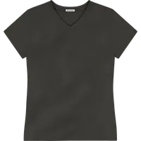 StringKing Women's Pima Jersey V-Neck Tee - Relaxed Fit, Peat, Front