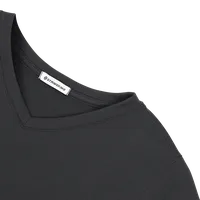 StringKing Women's FlexStyle Short Sleeve V-Neck T-Shirt - Relaxed Fit, Moonless Night, Detail