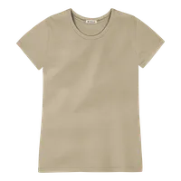 StringKing Women's Pima Cotton Short Sleeve Crewneck T-Shirt - Sharp Fit, Warm Khaki, Front