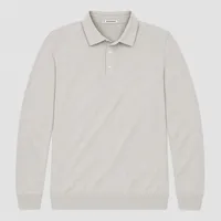 StringKing Men's Pima Terry Long Sleeve Polo - Sharp Fit, Moonstruck, Front