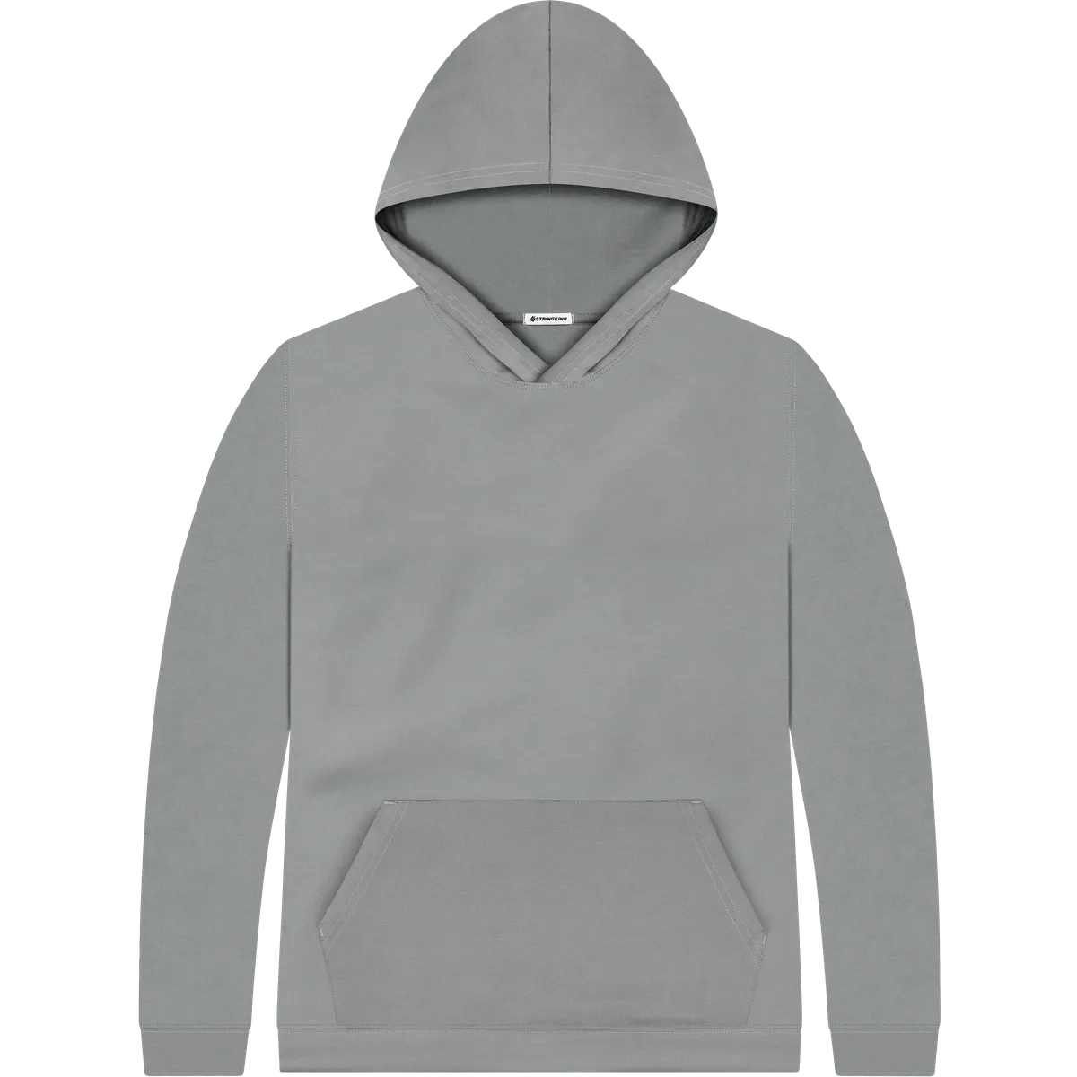 StringKing Men's StayWarm Hoodie - Relaxed Fit, Gray, Front