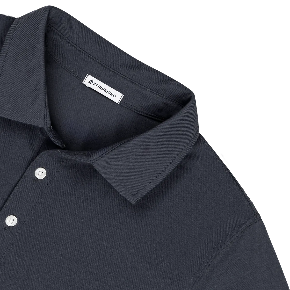 StringKing Men's FlexStyle Short Sleeve Polo - Sharp Fit, India Ink, Detail