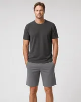 StringKing Men's Pima Terry Tee - Sharp Fit, Peat, Full Front - Human Model - Top of head to Knees