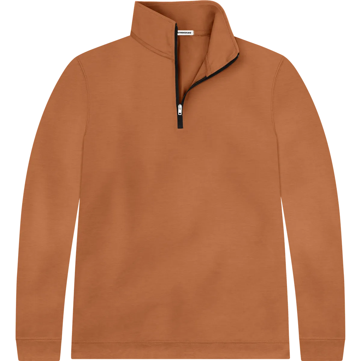 StringKing Men's FlexStyle Quarter Zip - Sharp Fit, Bombay Brown, Front