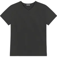 StringKing Men's Pima Terry V-Neck Tee - Relaxed Fit, Black, Front