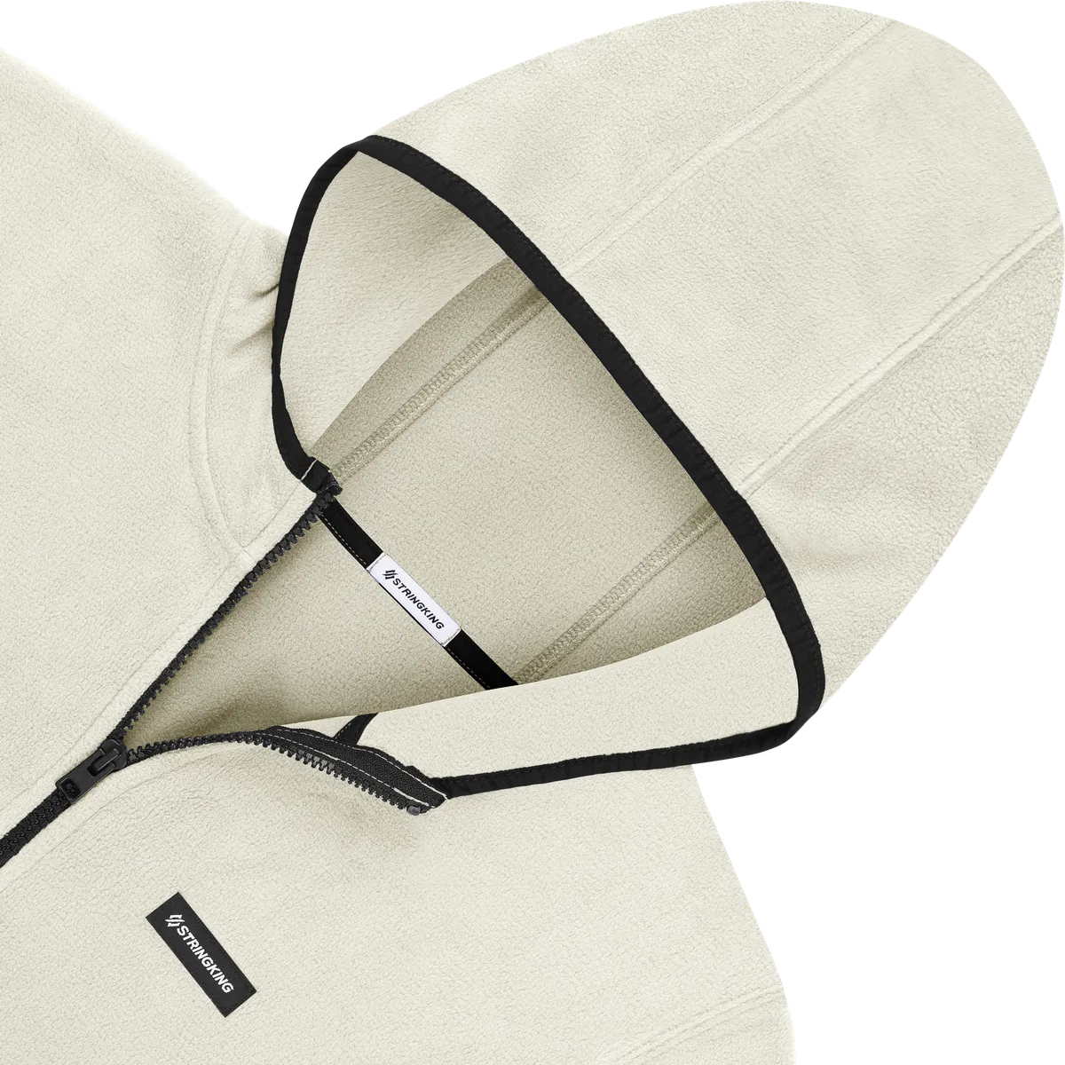 StringKing Men's Polartec Fleece Quarter Hood Pro - Sharp Fit, Jet Stream, Detail