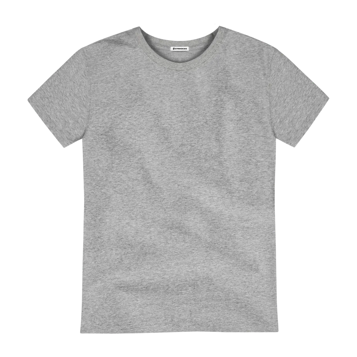 StringKing Men's Pima Cotton Short Sleeve Crewneck T-Shirt - Sharp Fit, Heather Gray, Front