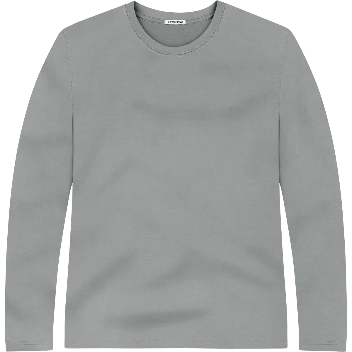 StringKing Men's StayWarm Long Sleeve Tee - Compression Fit, Gray, Front