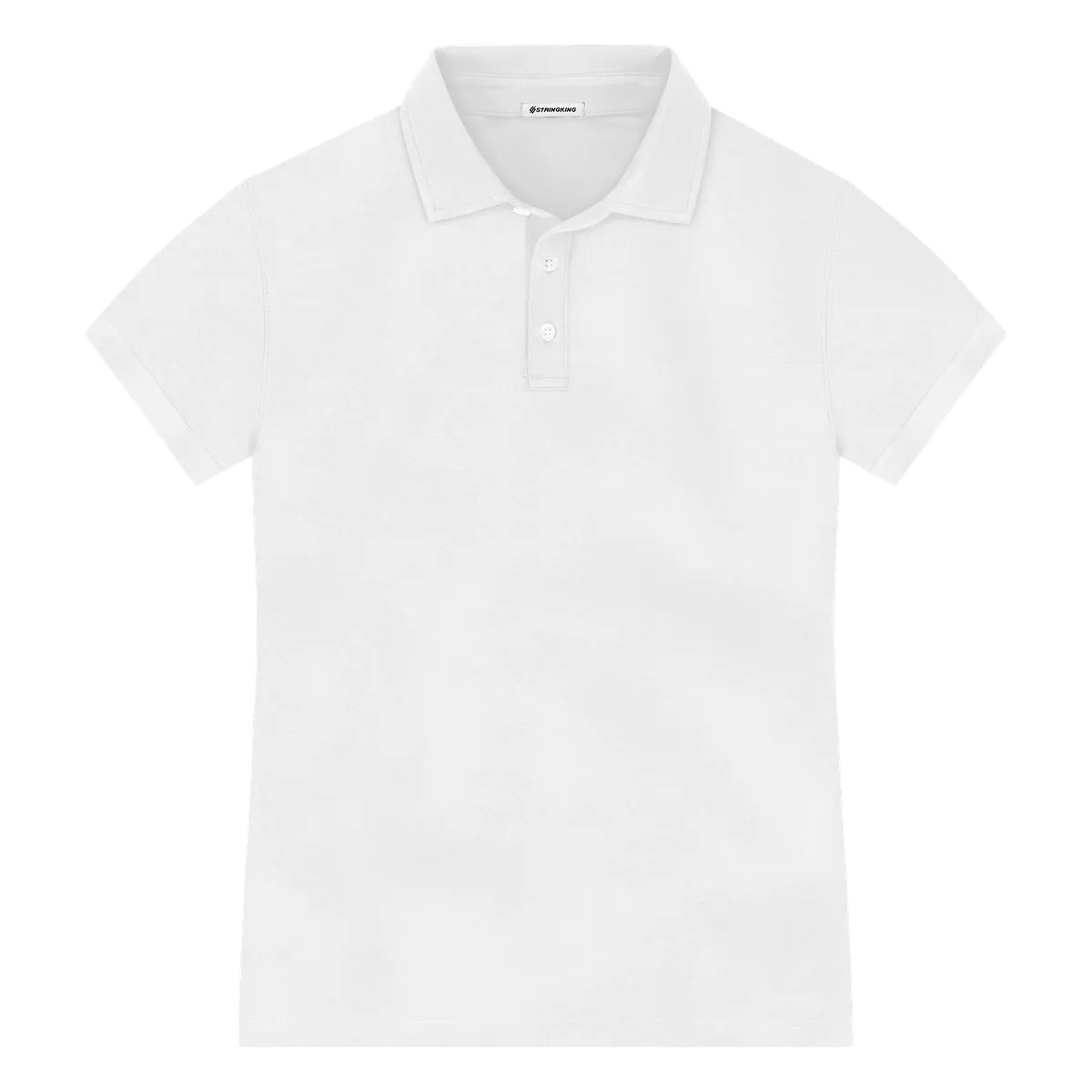 StringKing Men's Pima Jersey Signature Polo Multi - Sharp Fit, White, Front