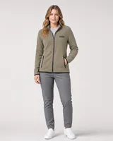 StringKing Women's Polartec Fleece Full Zip with Pockets - Sharp Fit, Mermaid, Full Front - Human Model - Top of head to Knees