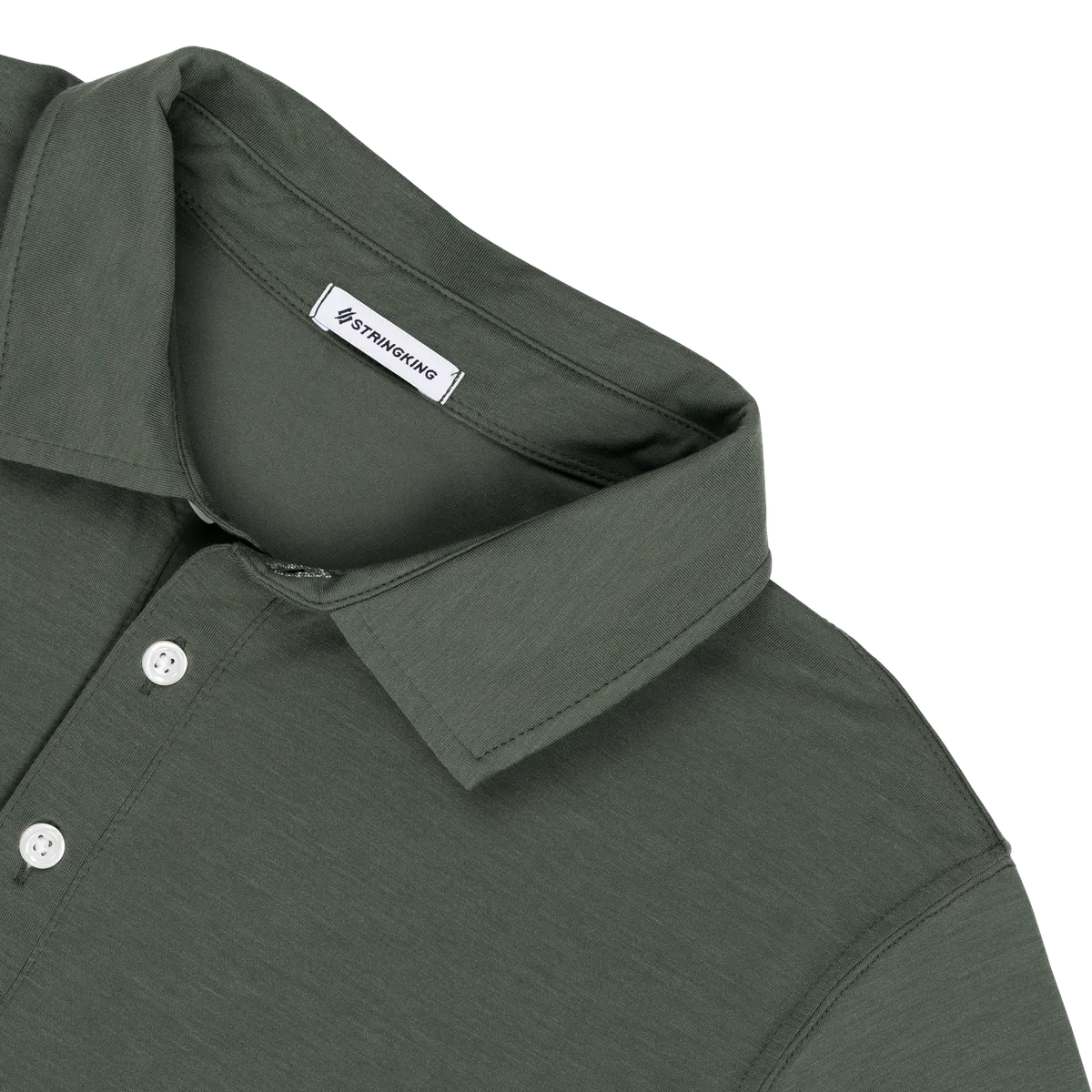 StringKing Men's FlexStyle Short Sleeve Polo - Sharp Fit, Thyme, Detail