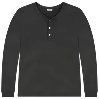 StringKing Men's Pima Terry Henley - Sharp Fit, Black, Front