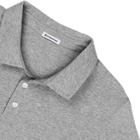 StringKing Men's Pima Cotton Long Sleeve Polo - Sharp Fit, Heather Gray, Detail