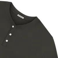 StringKing Men's Pima Jersey Henley - Sharp Fit, Peat, Detail