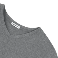 StringKing Women's FlexStyle Short Sleeve V-Neck T-Shirt - Sharp Fit, Heather Gray, Detail