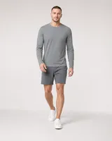 StringKing Men's StayWarm Long Sleeve Tee - Sharp Fit, Gray, Full Front Angle - Human Model