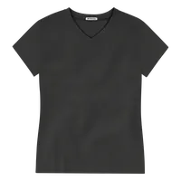 StringKing Women's Pima Jersey V-Neck Tee - Sharp Fit, Black, Front