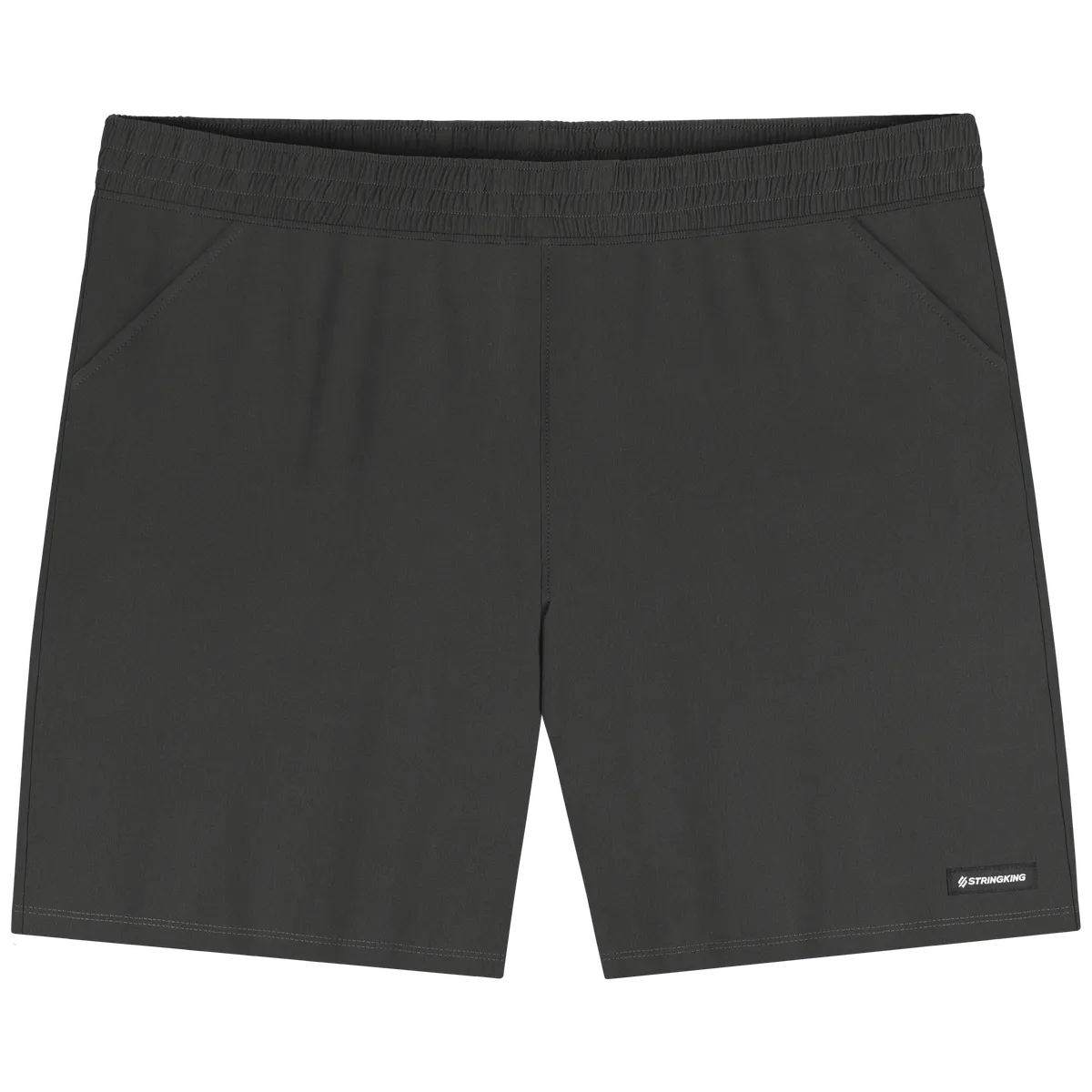 StringKing Men's Nylon Game Shorts - Relaxed Fit, Black, Front