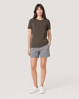 StringKing Women's Pima Jersey Tee - Sharp Fit, Wren, Full Front - Human Model