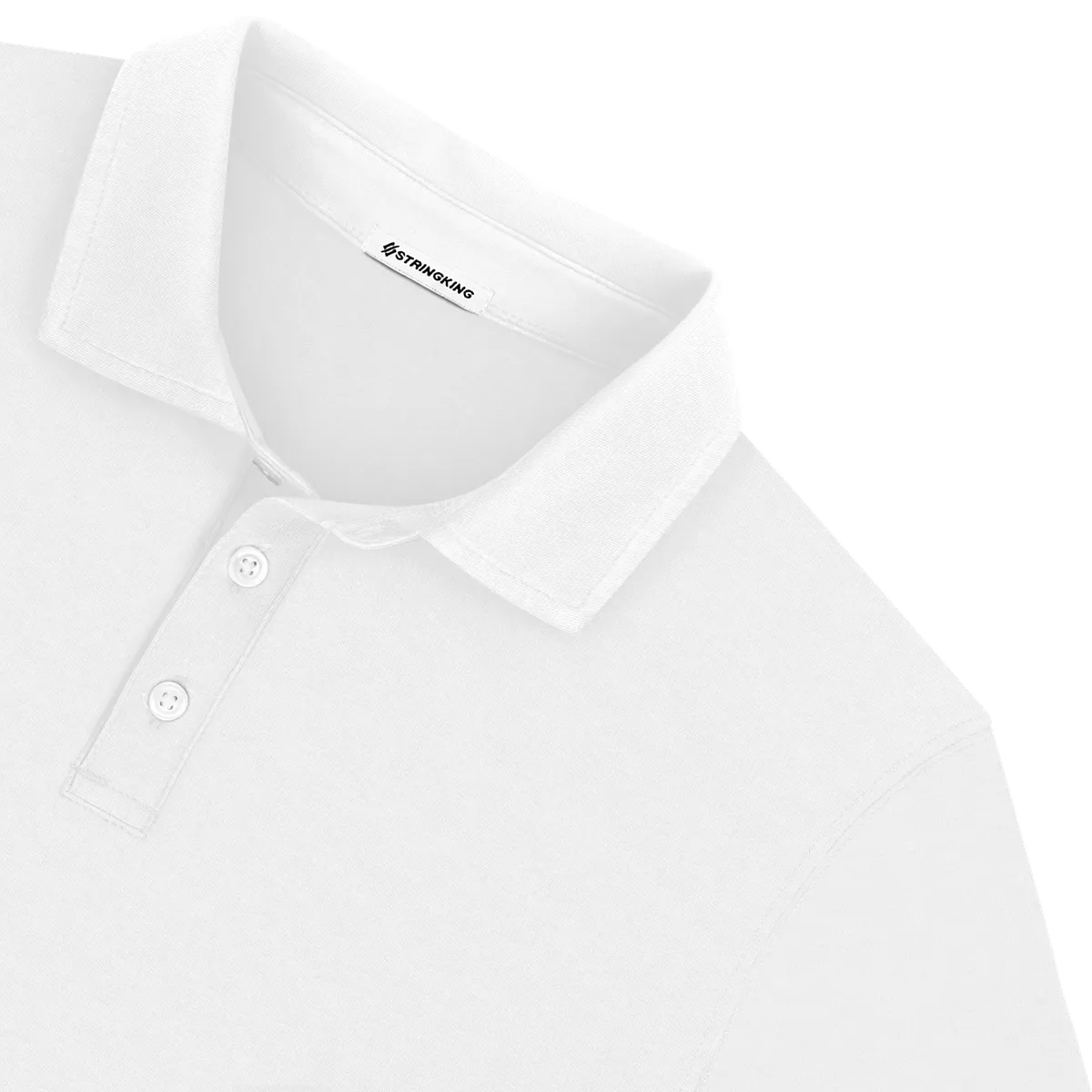 StringKing Men's Pima Jersey Signature Polo Multi - Sharp Fit, White, Detail