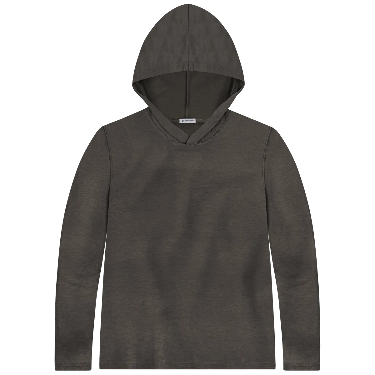 StringKing Women's Pima Cotton Lightweight Hoodie - Sharp Fit, Charcoal, Front