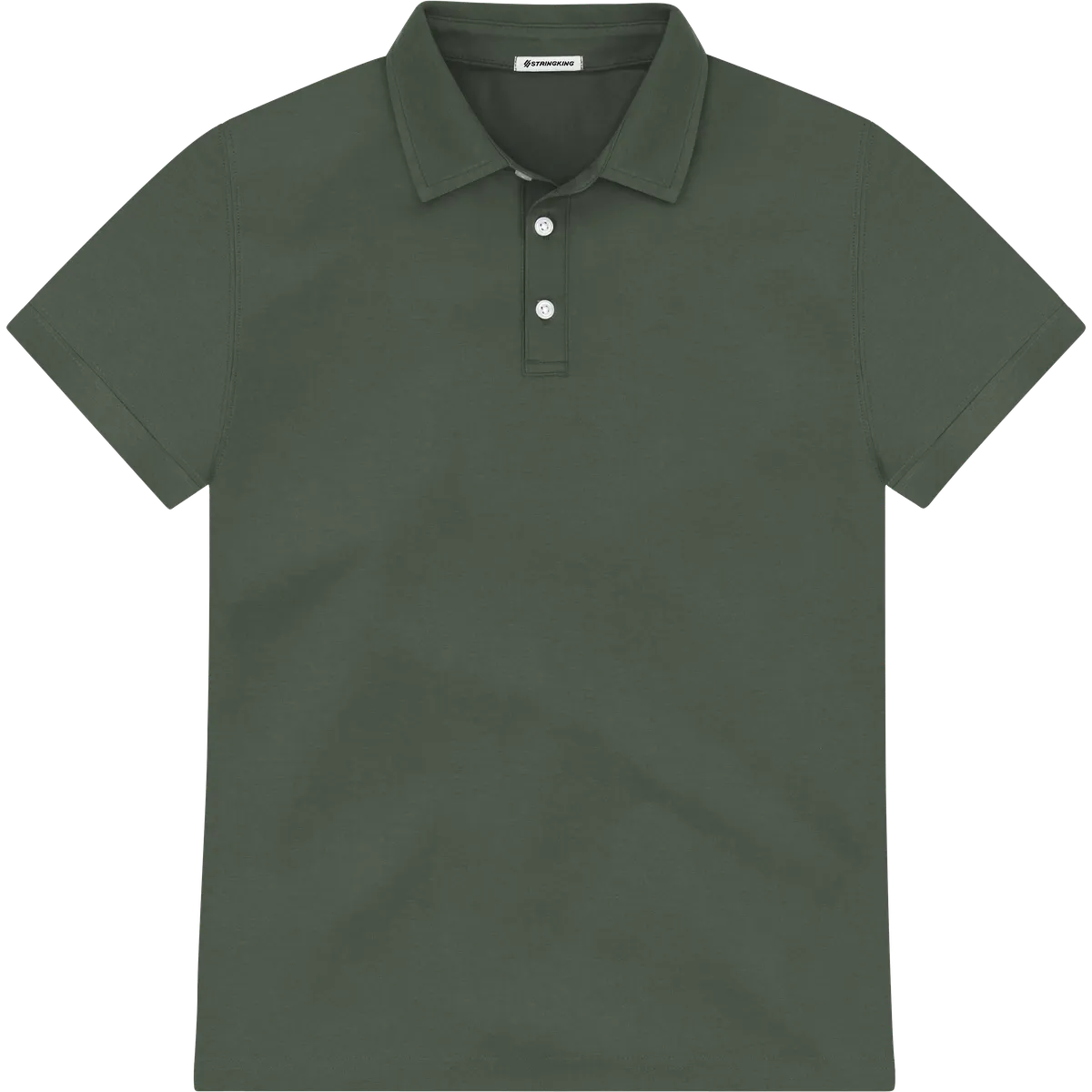 StringKing Men's Pima Jersey Signature Polo Multi - Relaxed Fit, Moss, Front
