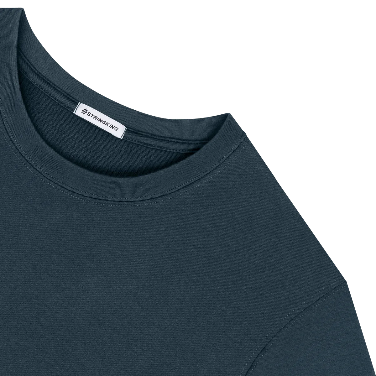 StringKing Men's Heavy Pima Cotton T-Shirt - Sharp Fit, Navy, Detail