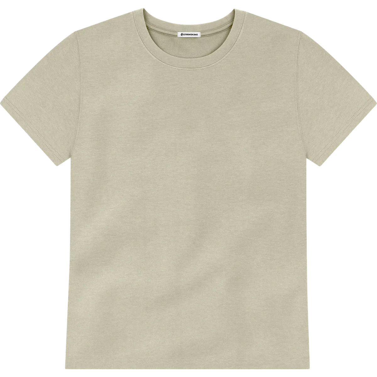 StringKing Men's Heavy Pima Cotton T-Shirt - Relaxed Fit, Khaki Green, Front