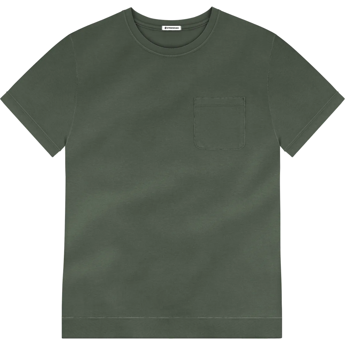 StringKing Men's Pima Jersey Pocket Tee Multi - Relaxed Fit, Moss, Front