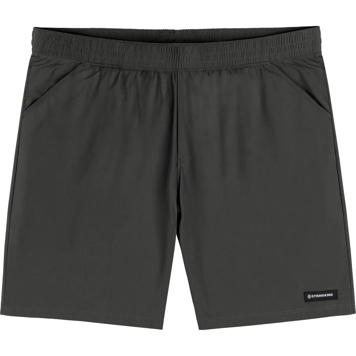 StringKing Men's Nylon Flex Shorts - Sharp Fit, Black, Front