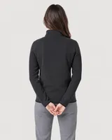 StringKing Women's Polartec Fleece Quarter Zip - Sharp Fit, Meteorite, Full Back - Human Model - Top of head to Mid-thigh