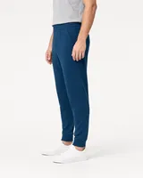 StringKing Men's StayWarm Joggers - Sharp Fit, Navy Blue, Full Side - Human Model - Chest to Feet