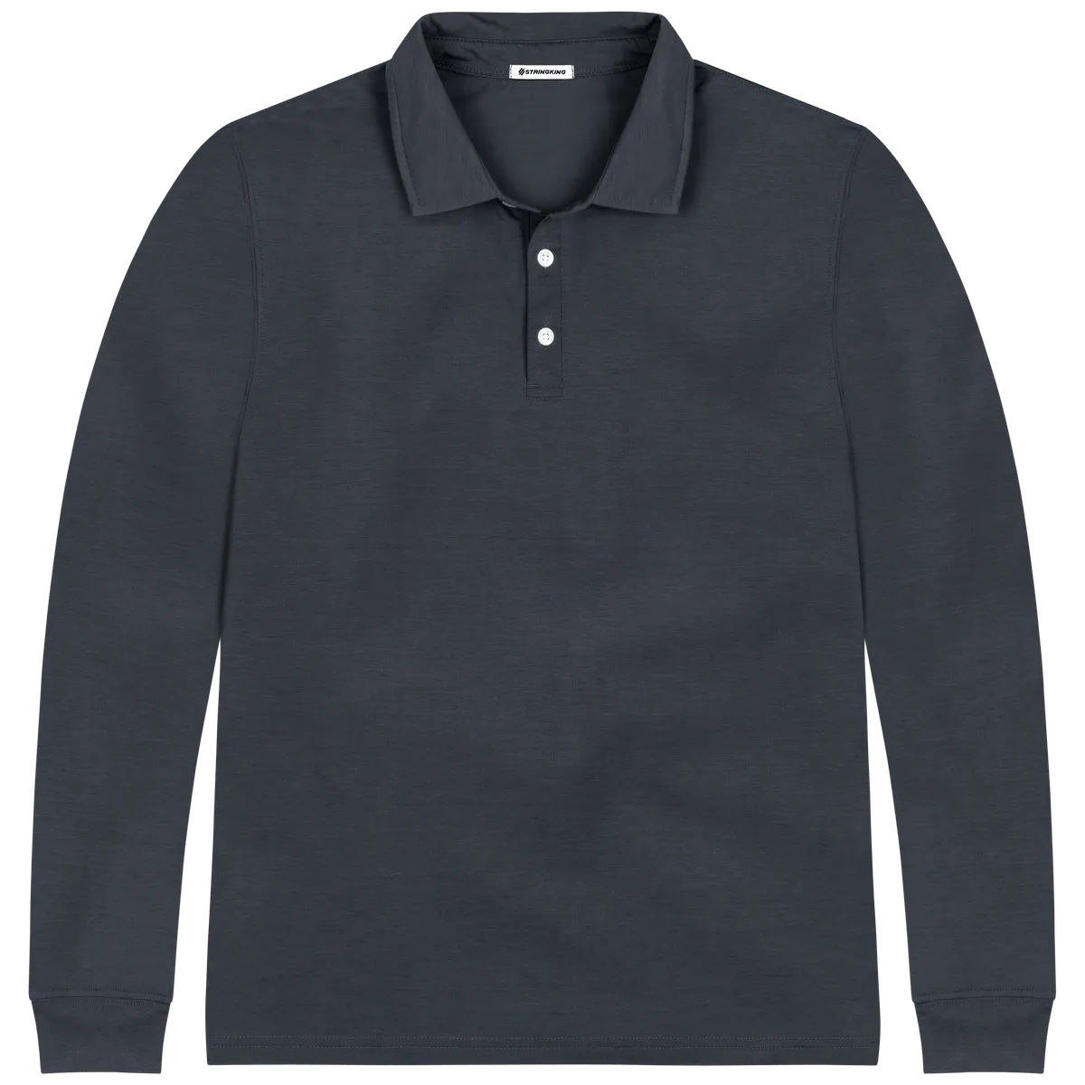 StringKing Men's FlexStyle Long Sleeve Polo - Relaxed Fit, India Ink, Front