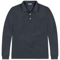 StringKing Men's FlexStyle Long Sleeve Polo - Relaxed Fit, India Ink, Front