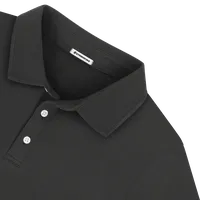 StringKing Men's Pima Terry Long Sleeve Polo - Sharp Fit, Black, Detail