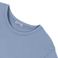 StringKing Men's Pima Cotton Short Sleeve Crewneck T-Shirt - Relaxed Fit, Slate Blue, Detail