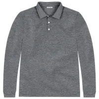 StringKing Men's FlexStyle Long Sleeve Polo - Sharp Fit, Heather Gray, Front