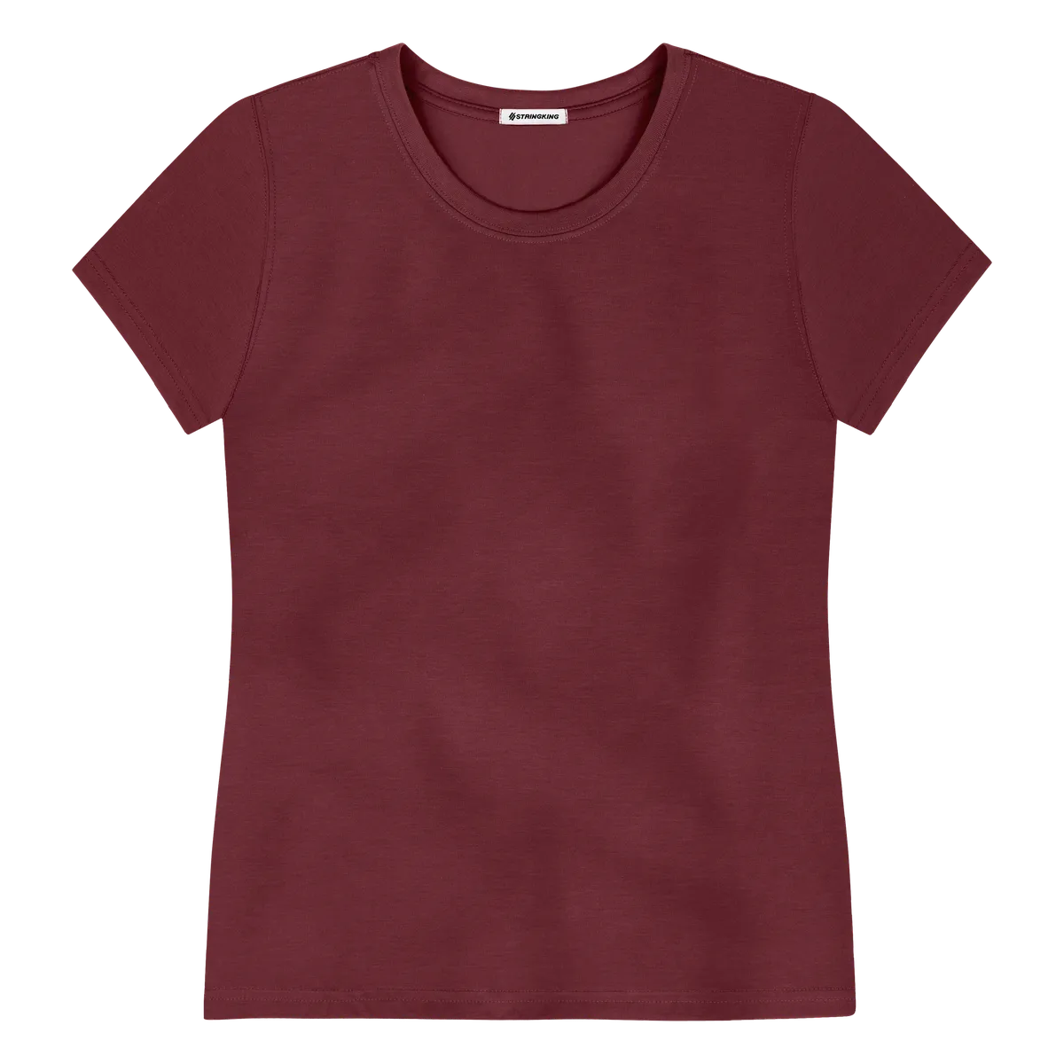 StringKing Women's FlexStyle Short Sleeve Crewneck T-Shirt - Sharp Fit, Rhubarb, Front