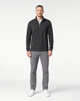 StringKing Men's StayWarm Quarter Zip - Relaxed Fit, Black, Full Front - Human Model