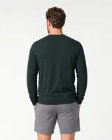 StringKing Men's Pima Terry Long Sleeve Tee - Sharp Fit, Pine Grove, Full Back - Human Model - Top of head to Mid-thigh