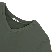 StringKing Women's Pima Cotton V-Neck Sweatshirt - Sharp Fit, Moss, Detail