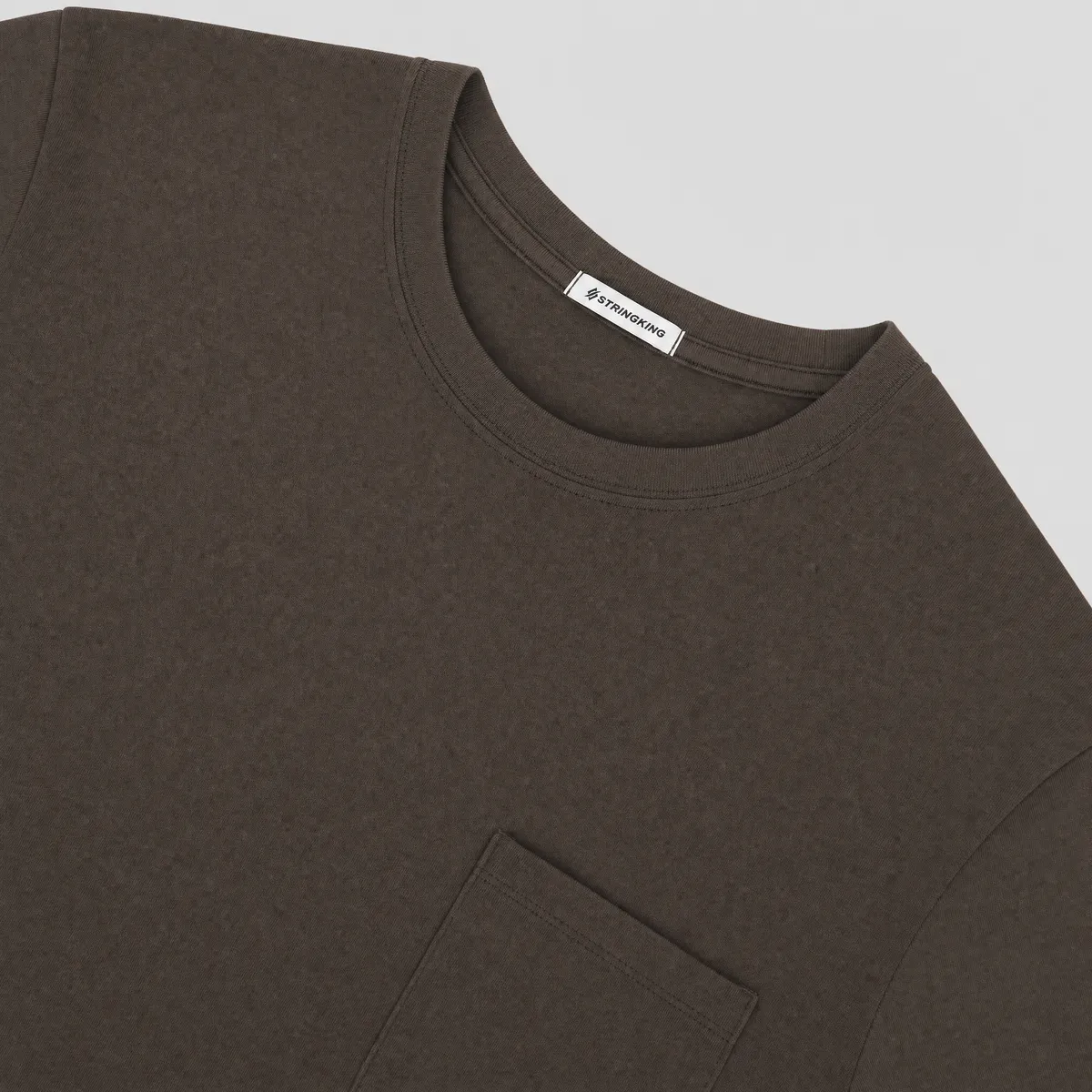 StringKing Men's Pima Jersey Pocket Tee - Sharp Fit, Wren, Detail
