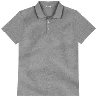 StringKing Men's Pima Cotton Short Sleeve Polo - Relaxed Fit, Heather Gray, Front