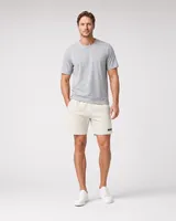 StringKing Men's Polartec Fleece Shorts - Relaxed Fit, Jet Stream, Full Front - Human Model