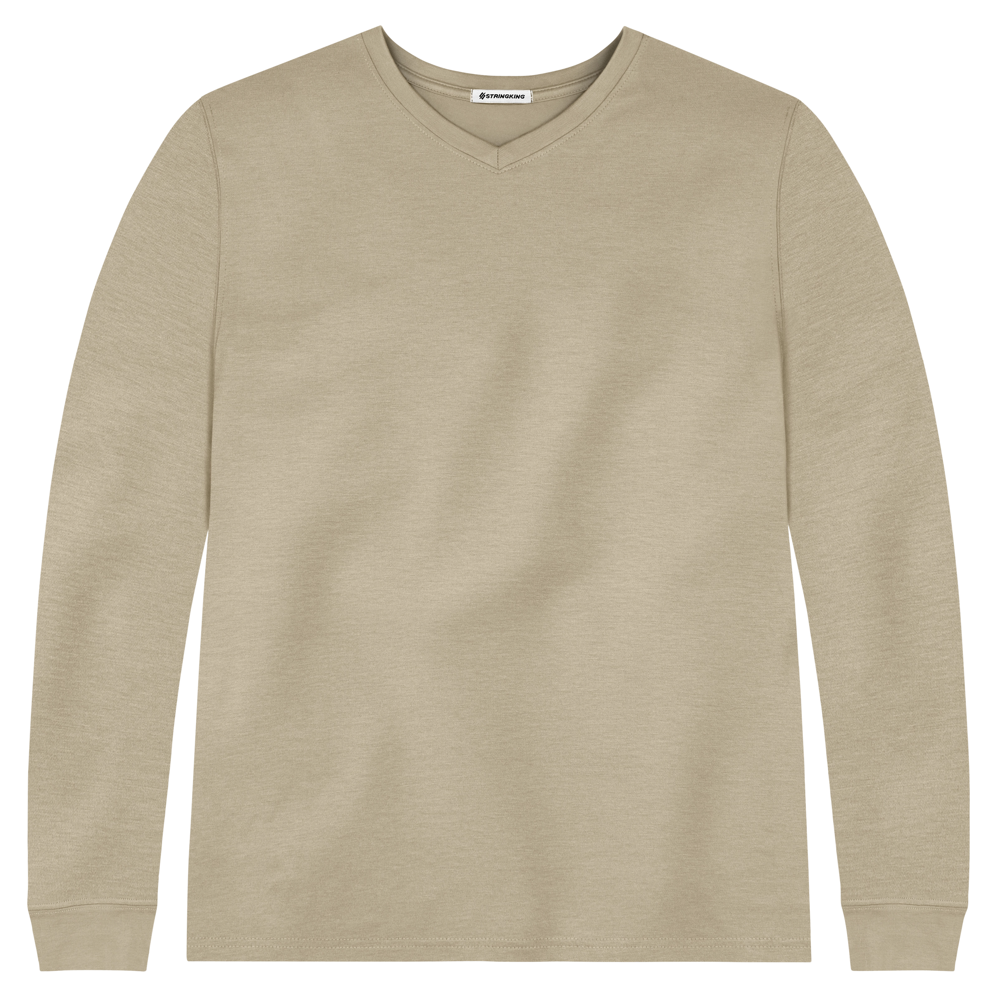 さらに100円引き◆WAI KEI◆Sports V neck long sleeve tshirts StringKing-Mens-Pima-Cotton-